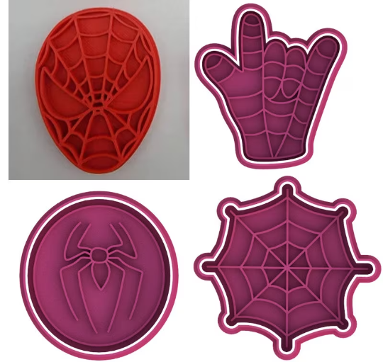 Spiderman Elements Cookie Cutter & Stamp