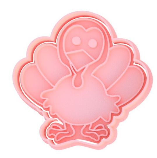 Thanksgiving Cute Turkey Cookie Cutter & Stamp