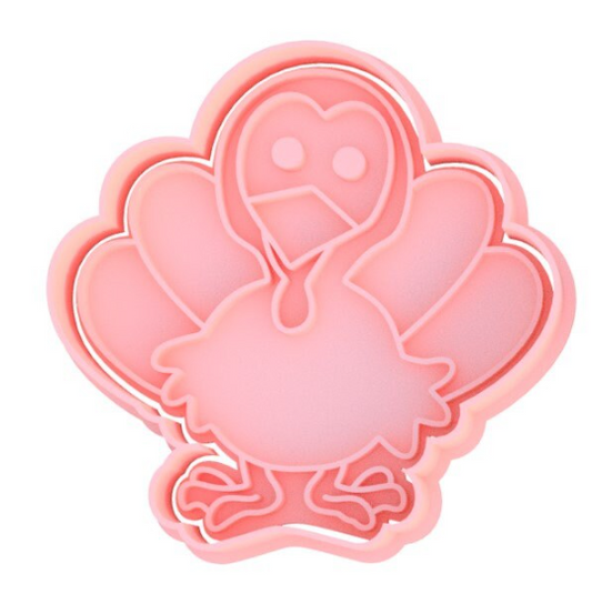 Thanksgiving Cute Turkey Cookie Cutter & Stamp