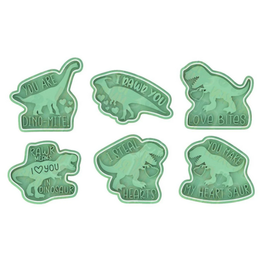 Valentine's Day Dinosaur Cookie Cutter & Stamp