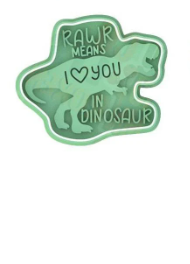 Valentine's Day Dinosaur Cookie Cutter & Stamp