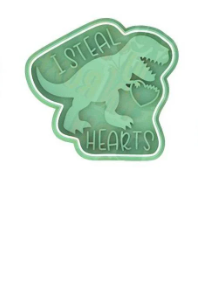 Valentine's Day Dinosaur Cookie Cutter & Stamp