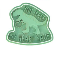 Valentine's Day Dinosaur Cookie Cutter & Stamp