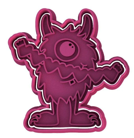 Valentine's Day Love Monsters Cookie Cutter & Stamp