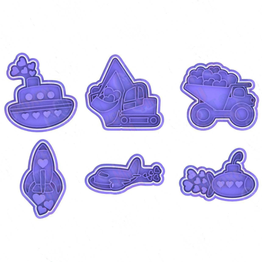 Valentine's Day Love Boat Truck Cookie Cutter & Stamp