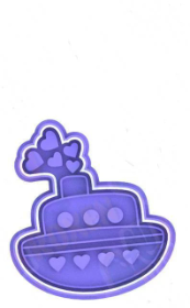 Valentine's Day Love Boat Truck Cookie Cutter & Stamp