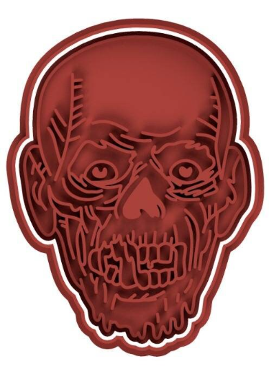 Zombie Head and Hand Cookie Cutter & Stamp