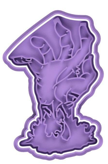 Zombie Head and Hand Cookie Cutter & Stamp