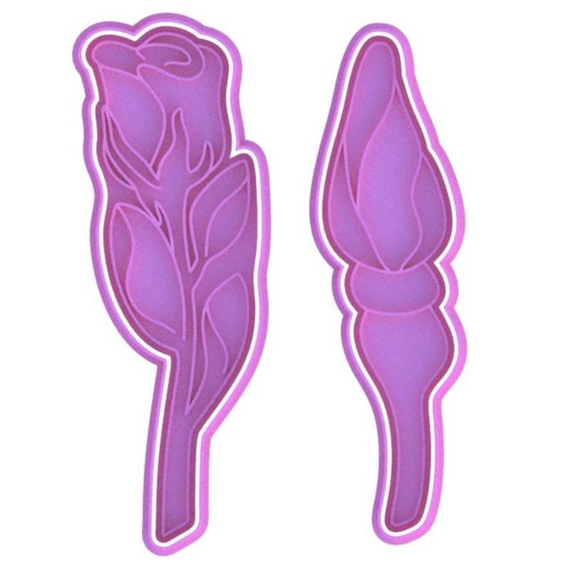 3D Printed Bouquet Rose Cookie Cutter & Stamp SunshineT Shop