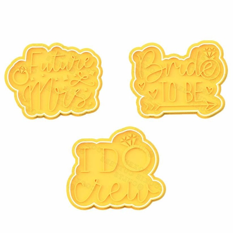 3D Printed Bride/Engagement/Wedding Cookie Cutters & Stamps SunshineT Shop