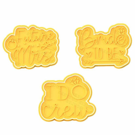 3D Printed Bride/Engagement/Wedding Cookie Cutters & Stamps SunshineT Shop