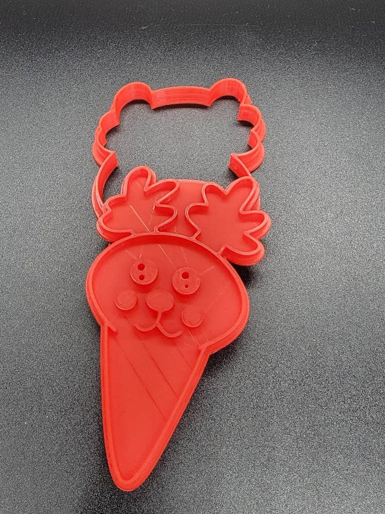 3D Printed Build a Santa / Reindeer Christmas Cookie Platter Cookie Cutter & Stamp SunshineT Shop