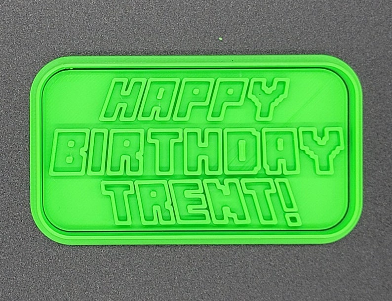 3D Printed CUSTOM Minecraft Birthday Cookie Cutter & Stamp SunshineT Shop