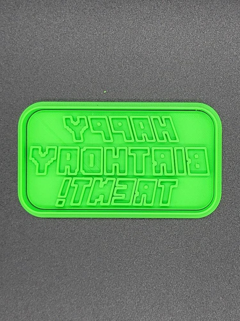 3D Printed CUSTOM Minecraft Birthday Cookie Cutter & Stamp SunshineT Shop