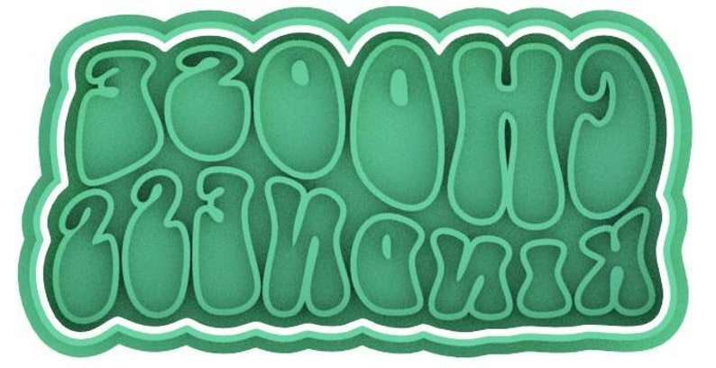 3D Printed Choose Kindness/Good Vibes Hippie/Groovy Cookie Cutter & Stamps SunshineT Shop