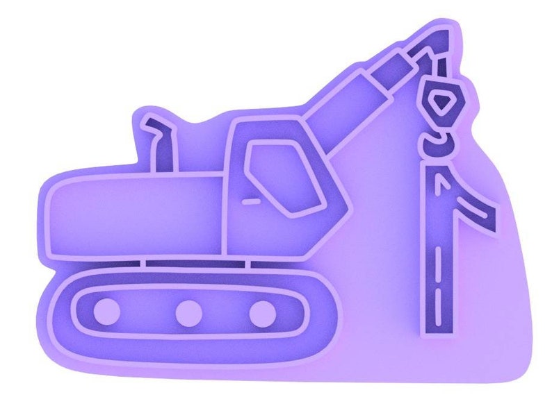 3D Printed Construction Crane Number Cookie Cutters & Stamps SunshineT Shop