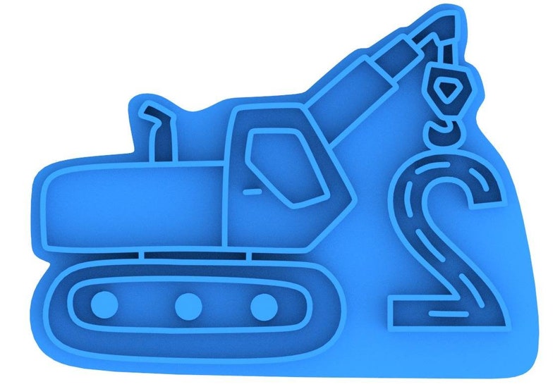 3D Printed Construction Crane Number Cookie Cutters & Stamps SunshineT Shop