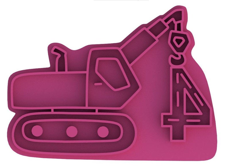 3D Printed Construction Crane Number Cookie Cutters & Stamps SunshineT Shop