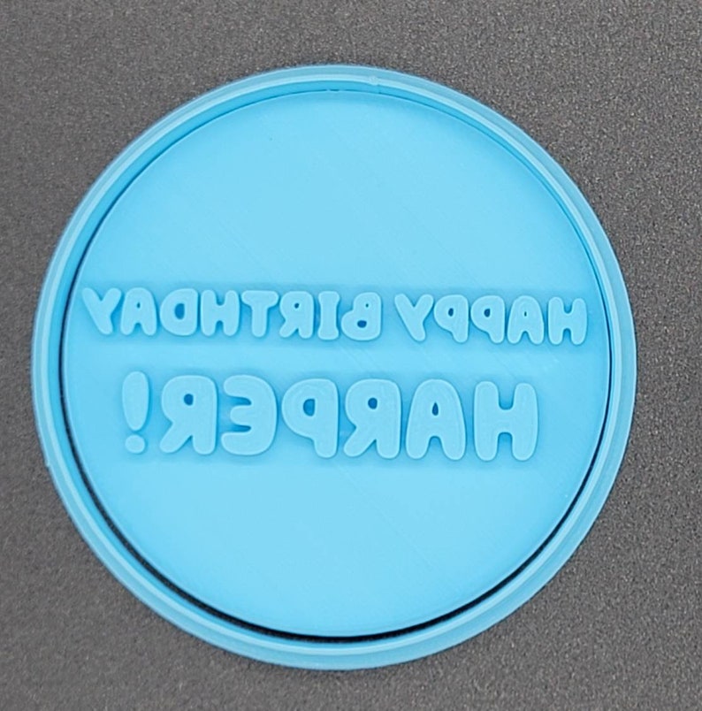 3D Printed Custom Bluey Happy Birthday Cookie Cutter & Stamp SunshineT Shop