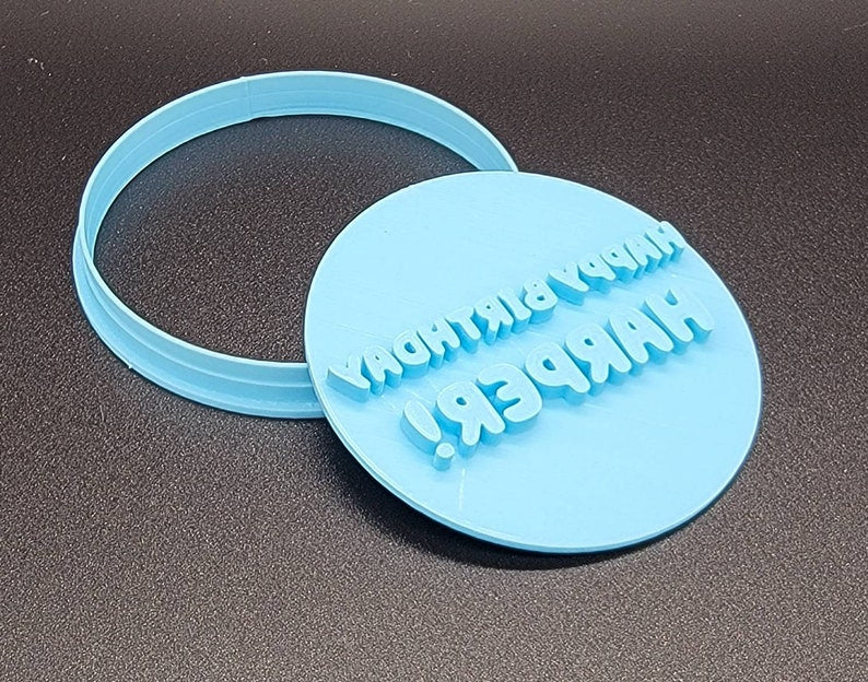 3D Printed Custom Bluey Happy Birthday Cookie Cutter & Stamp SunshineT Shop