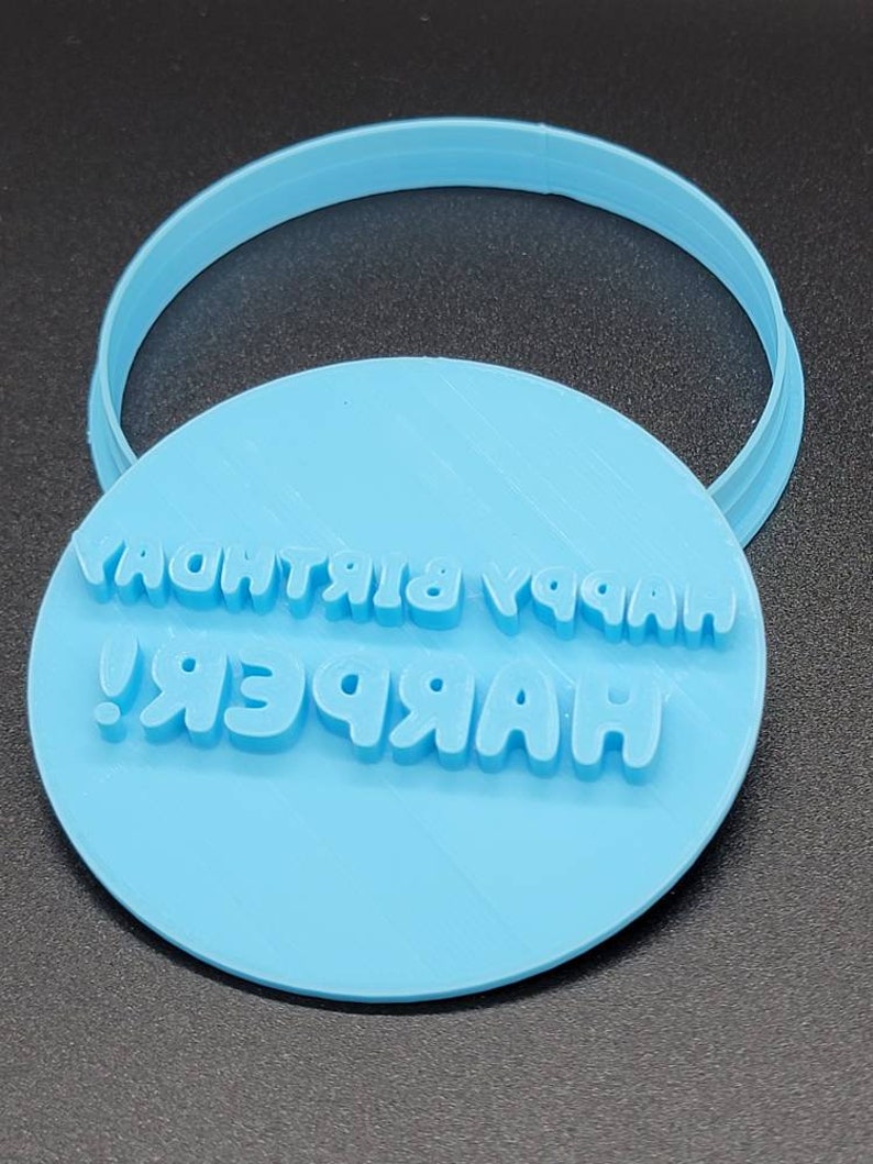 3D Printed Custom Bluey Happy Birthday Cookie Cutter & Stamp SunshineT Shop