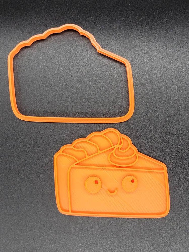 3D Printed Cute Pie Slice Cookie Cutter & Stamp SunshineT Shop