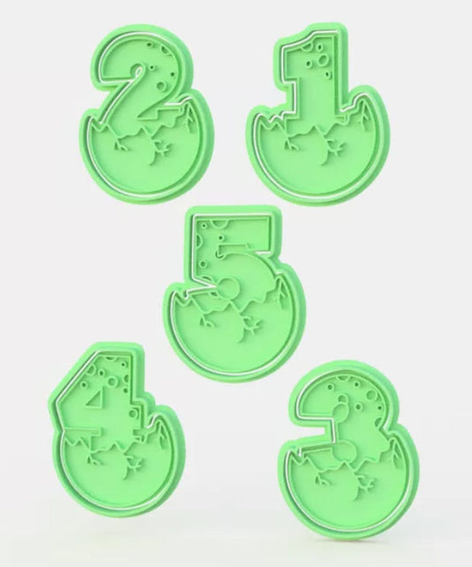 3D Printed Dinosaur Egg Numbers Cookie Cutters & Stamps SunshineT Shop