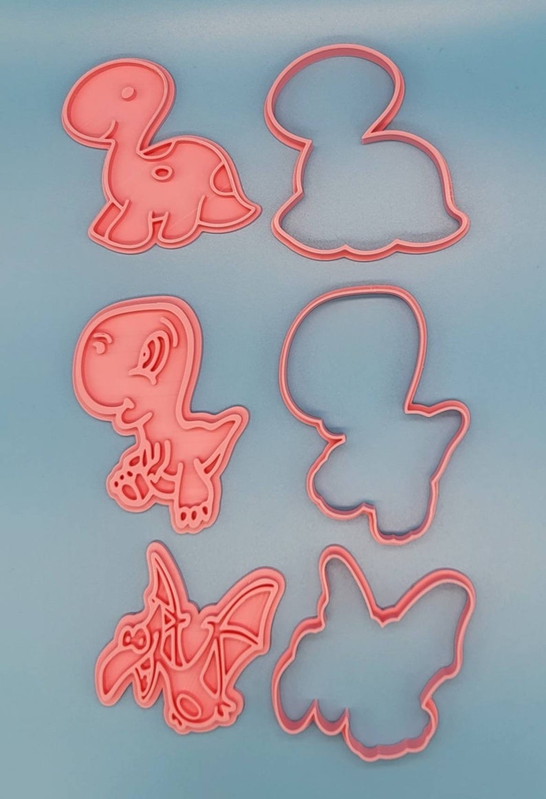 3D Printed Dinosaur set (5) - Cookie Cutter and Stamp SunshineT Shop