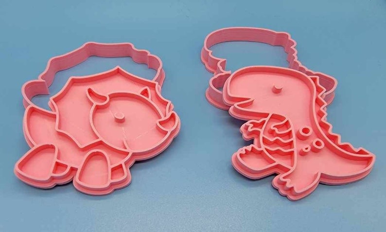 3D Printed Dinosaur set (5) - Cookie Cutter and Stamp SunshineT Shop