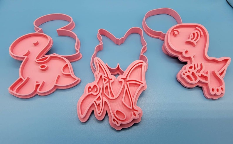 3D Printed Dinosaur set (5) - Cookie Cutter and Stamp SunshineT Shop