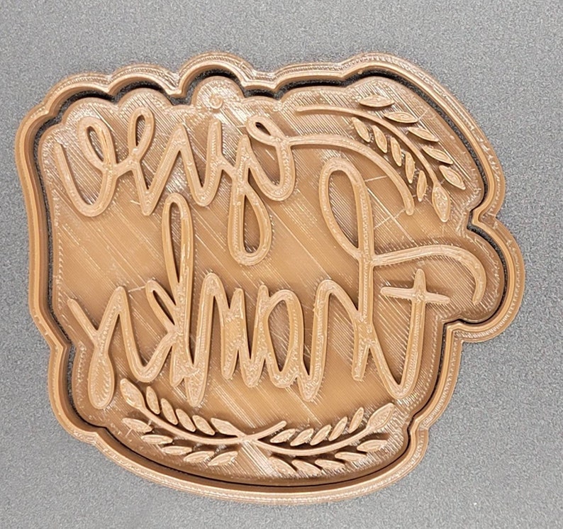 3D Printed Give Thanks Cookie Cutter & Stamp SunshineT Shop