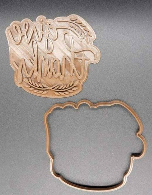 3D Printed Give Thanks Cookie Cutter & Stamp SunshineT Shop