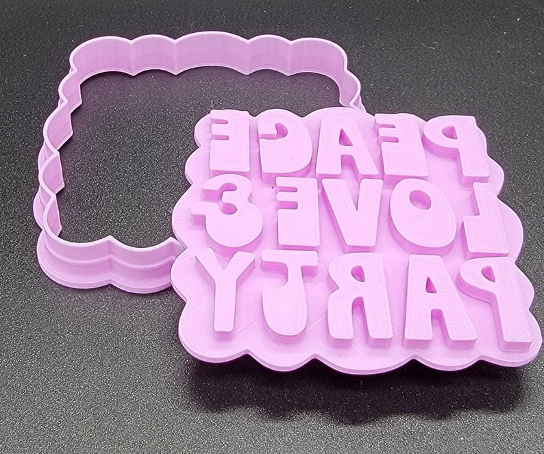 3D Printed Groovy/Hippie/Flower Cookie Cutters & Stamps SunshineT Shop