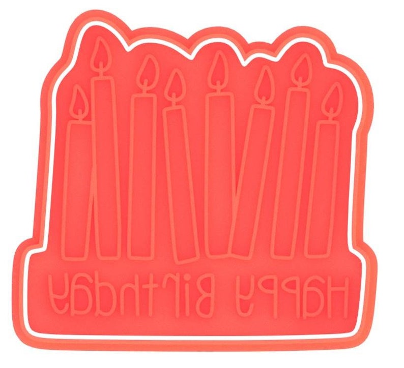 3D Printed Happy Birthday Candles Cookie Cutter & Stamp SunshineT Shop