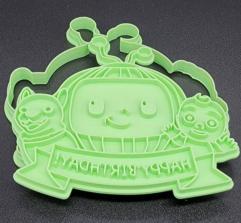 3D Printed Happy Birthday Cocomelon Cookie Cutter & Stamp SunshineT Shop