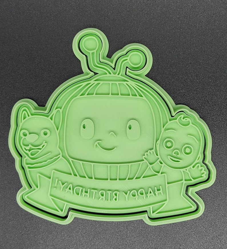3D Printed Happy Birthday Cocomelon Cookie Cutter & Stamp SunshineT Shop