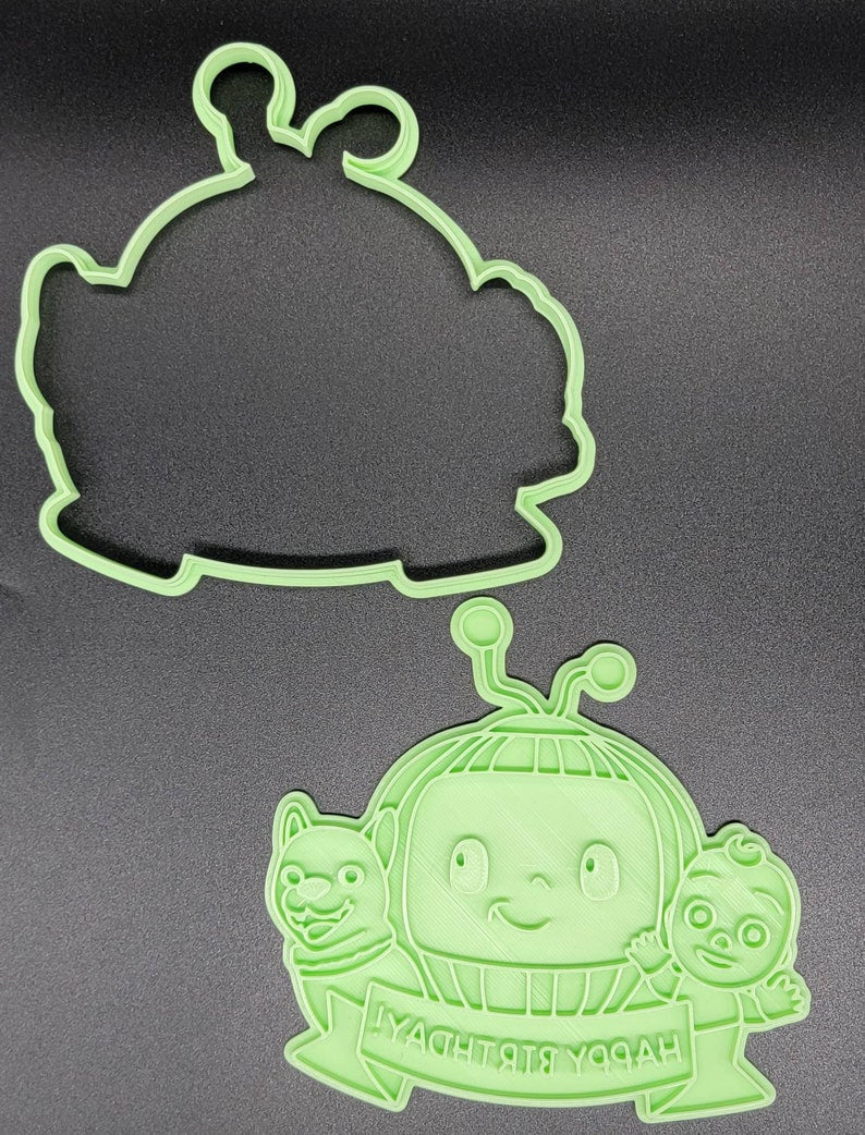3D Printed Happy Birthday Cocomelon Cookie Cutter & Stamp SunshineT Shop