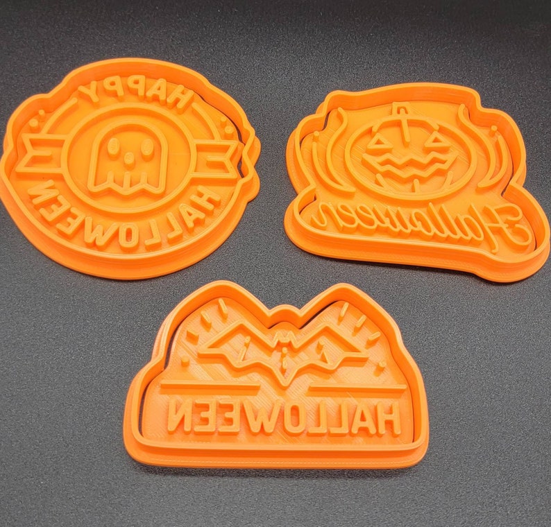3D Printed Happy Halloween Cookie Cutters & Stamps SunshineT Shop