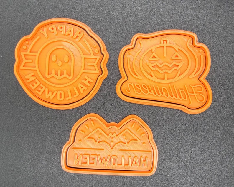 3D Printed Happy Halloween Cookie Cutters & Stamps SunshineT Shop