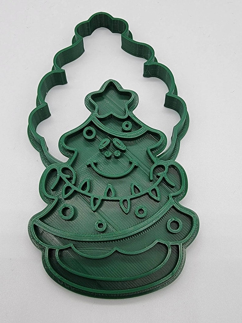 3D Printed Holiday Tree Cookie Cutter & Stamp SunshineT Shop
