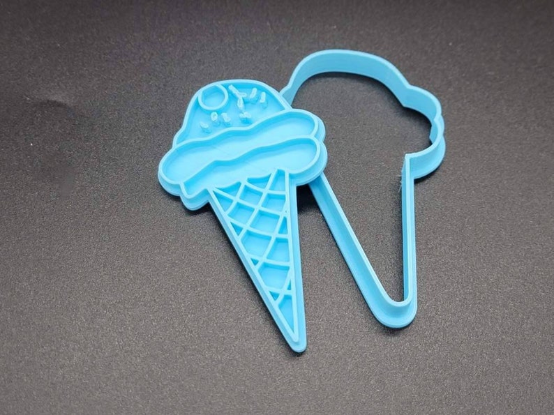 3D Printed Ice Cream Truck and Cone Cookie Cutter & Stamp SunshineT Shop