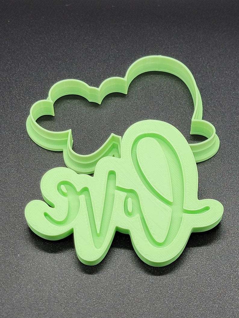 3D Printed Love Script Cookie Cutter & Stamp SunshineT Shop