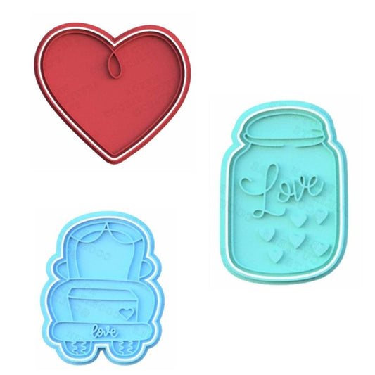 3D Printed Love Truck/Jar Cookie Cutter and Stamp SunshineT Shop