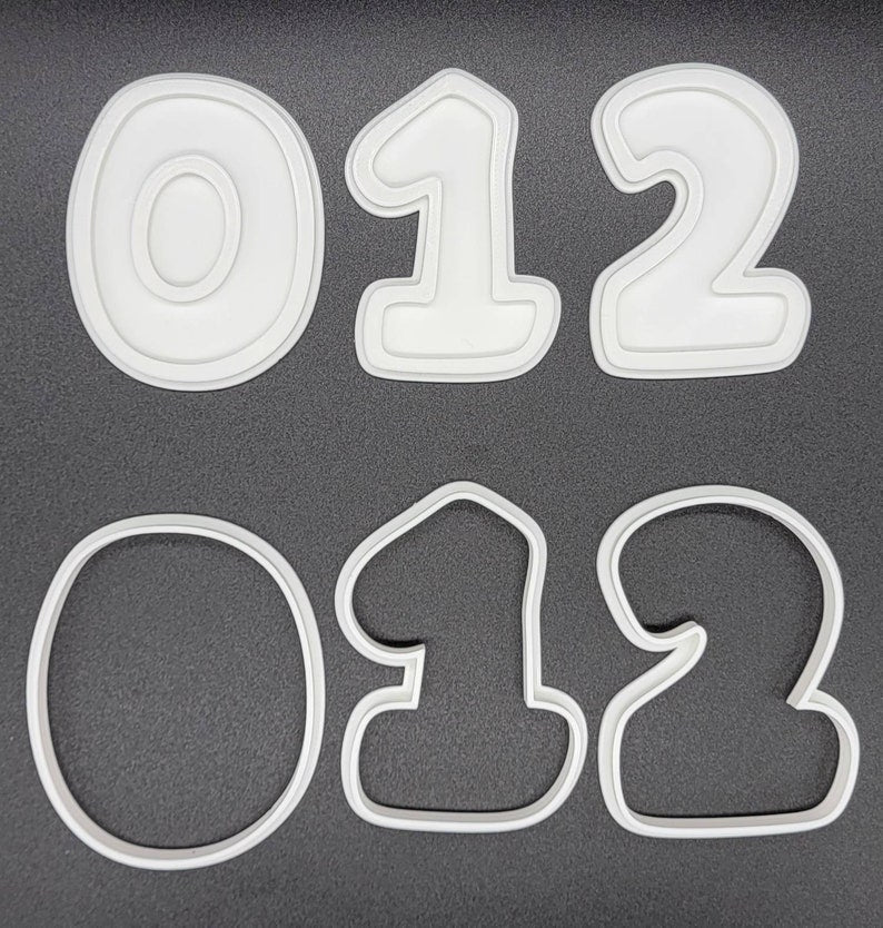 3D Printed Numbers Cookie Cutters & Stamps SunshineT Shop