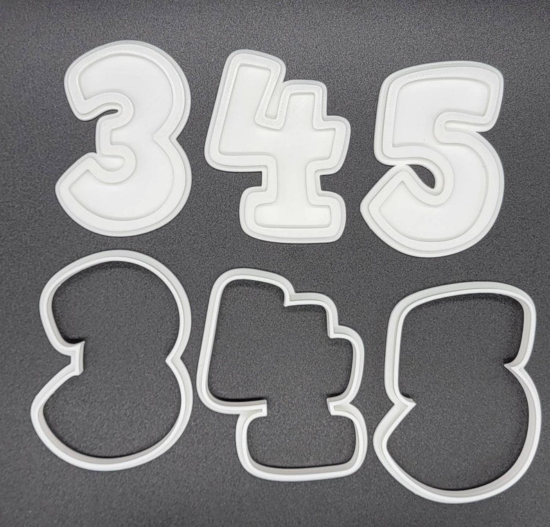 3D Printed Numbers Cookie Cutters & Stamps SunshineT Shop