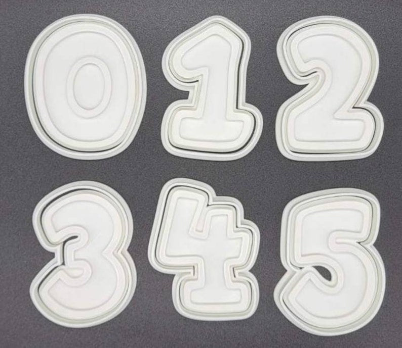 3D Printed Numbers Cookie Cutters & Stamps SunshineT Shop