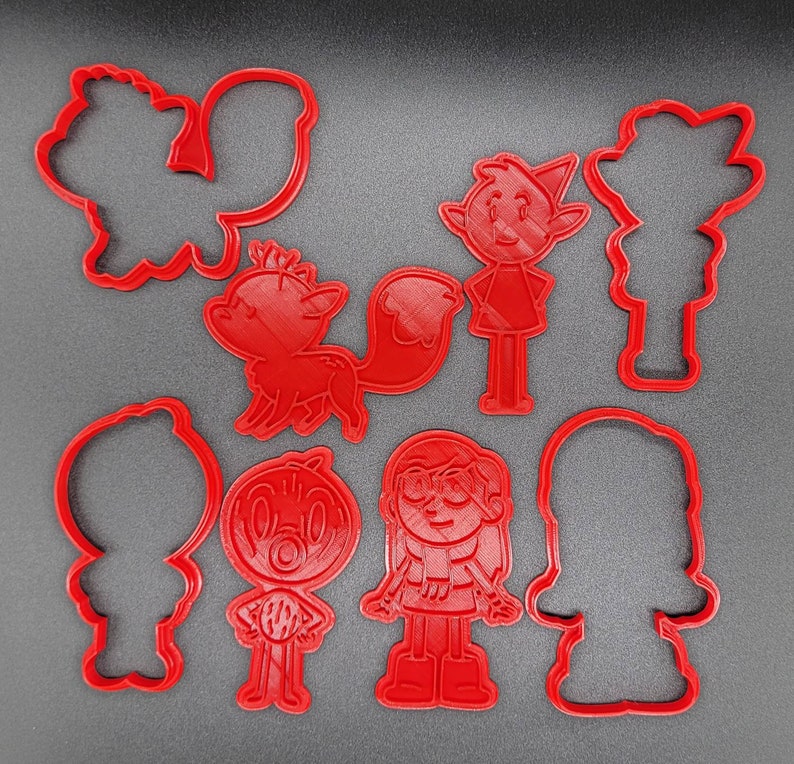 3D Printed Set of (4) Hilda Cookie Cutters & Stamps SunshineT Shop