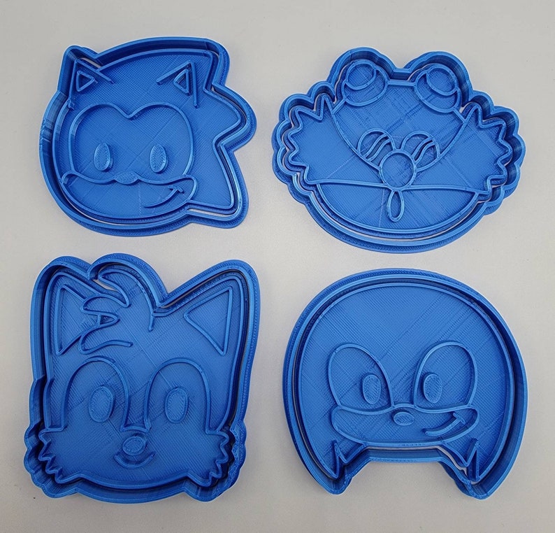 3D Printed Set of 4 Sonic Cookie Cutters SunshineT Shop