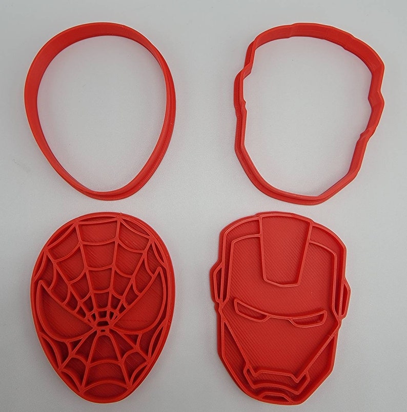 3D Printed Set of (6) Superheroes Cookie Cutters & Stamps SunshineT Shop