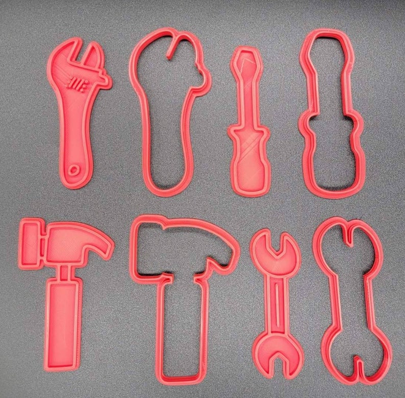 3D Printed Set of Tools Cookie Cutters & Stamps SunshineT Shop